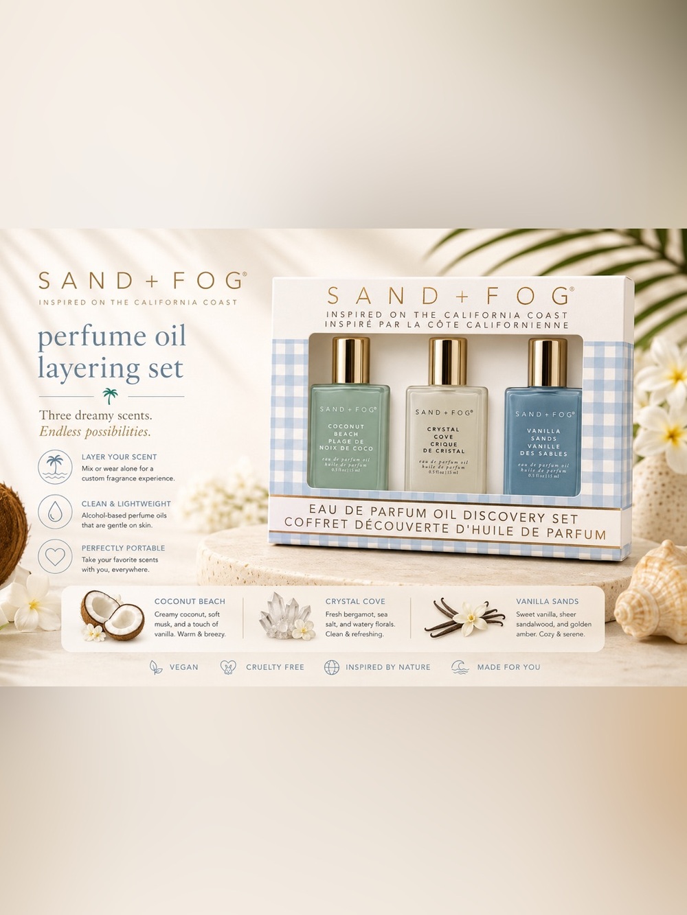 SAND + FOG PERFUME OIL DISCOVERY SET – 3 × 15 ML